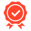 Icone badge d'authenticité rouge